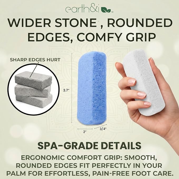Earth & I Pumice Stone for Feet – 2-Pack Callus Remover | Coarse + Fine - Image 9