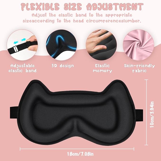 Kids Sleep Mask Eye Mask: 3D Contoured Cup Sleeping Masks, Blindfold - Image 3
