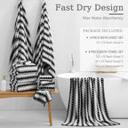 4 Piece Bath Towel Black Oversized Bath Sheet 35"x70" Bathroom Towel Extra - Image 4