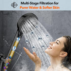 6-Setting Filtered Handheld Shower Head, JDO High Pressure Shower Head - Image 3
