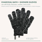 EcoTools Charcoal Bath + Shower Gloves, Exfoliating Gloves Remove Dead Skin & - Image 2