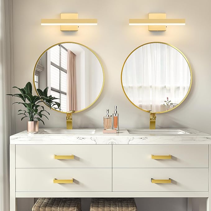 Gold Bathroom Vanity Light 15.75 inch, 14W Dimmable 5CCT LED Modern Bathroom - Image 2
