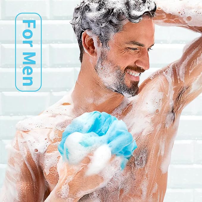 BCKENEY Bath Loofah Shower Sponge Body Back Scrubber Soft Mesh Shower Puffs - Image 5