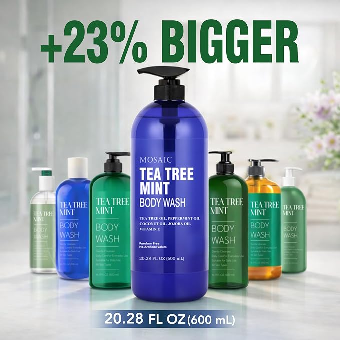 Tea Tree Body Wash with Mint & Shower Gel with Vitamin E - Image 5