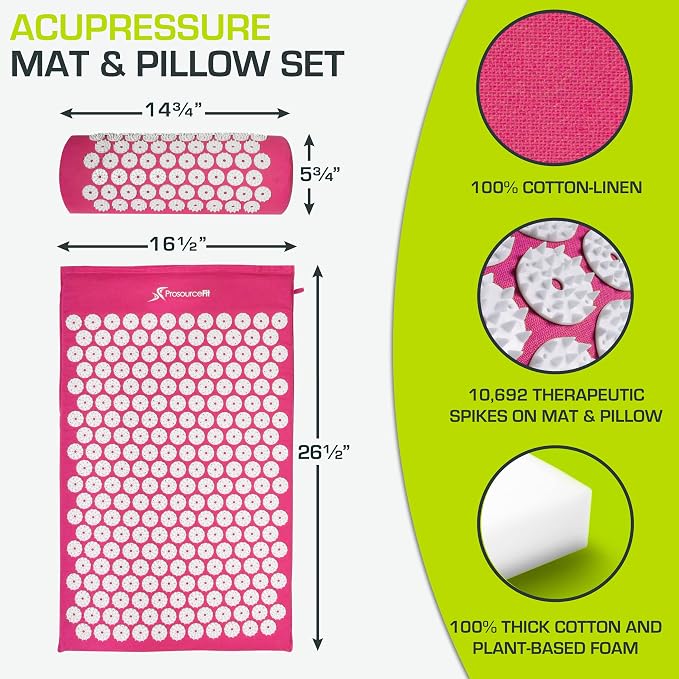 ProsourceFit Acupressure Mat and Pillow Set - Image 2