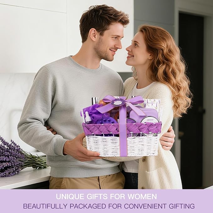 19-Pc Luxury Body Gift Set for Women, Lavender Bath and Body Gift Basket - Image 7