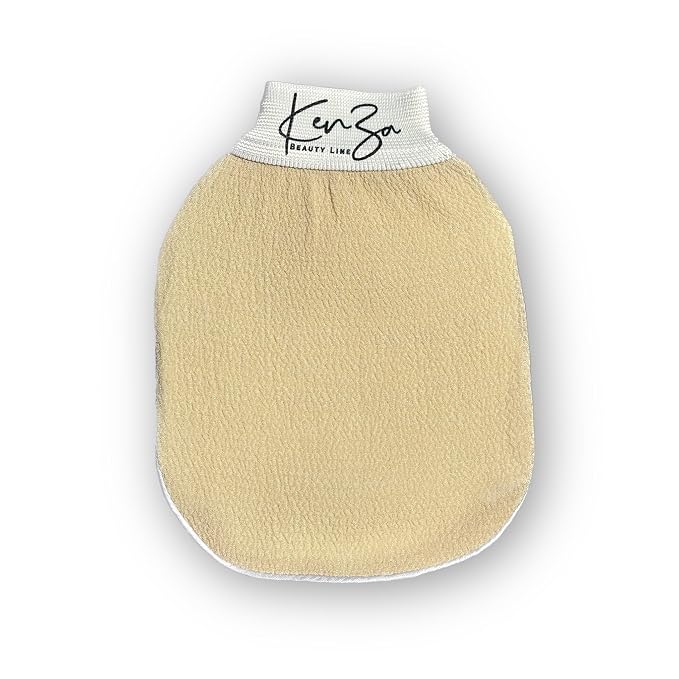 Deep Exfoliating Gloves for Shower Naturally Exfoliate Away Dead Skin, by KenzaBeautyLine