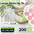 200 Pcs Plastic Foot Covers for Feet – 13 US Leak-Proof, Ribbed Anti-Slip Design - Image 2