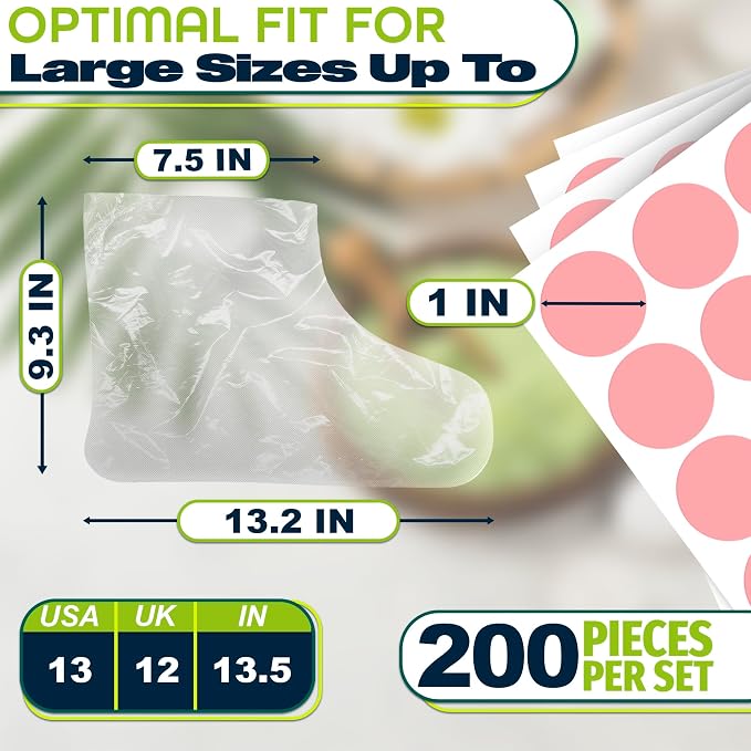 200 Pcs Plastic Foot Covers for Feet – 13 US Leak-Proof, Ribbed Anti-Slip Design - Image 2