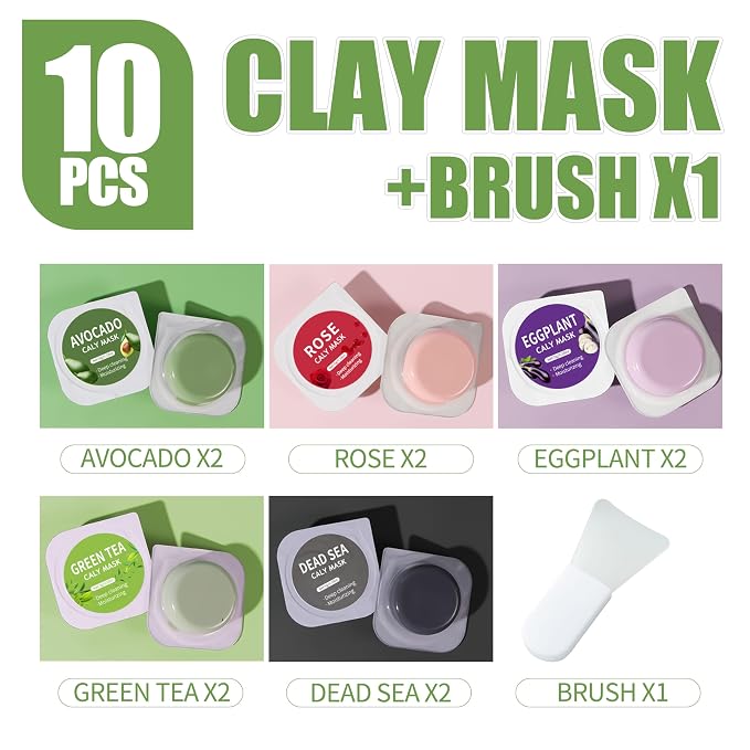 10 Pods Clay Facial Mask Set - Image 2