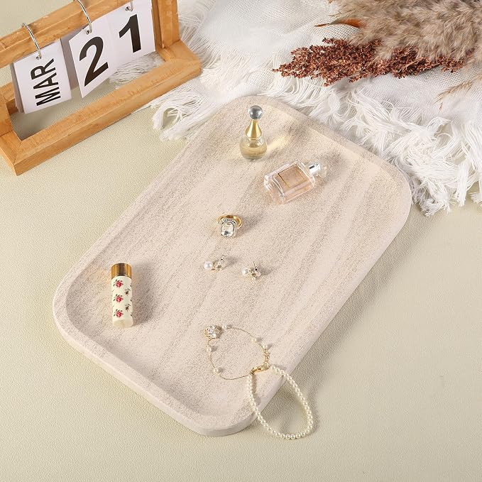 Karibiber Marble Vanity Tray, Bathroom Tray Countertop, Decorative Dresser - Image 6