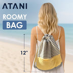 ATANI Turkish Beach Towel, Converts to a Bag, Oversized 100% Cotton Bath Towels - Image 4