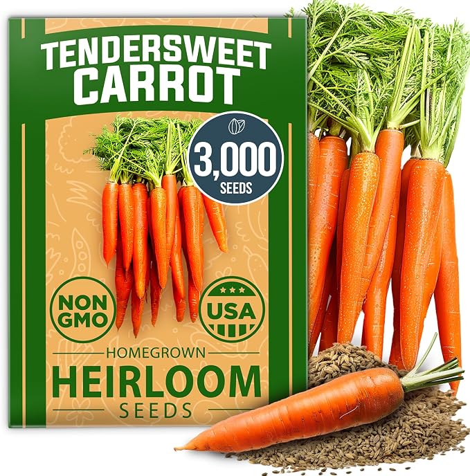 HOME GROWN Tendersweet Carrots Seeds 3000+ Heirloom Non-GMO Seeds by HOMEGROWN