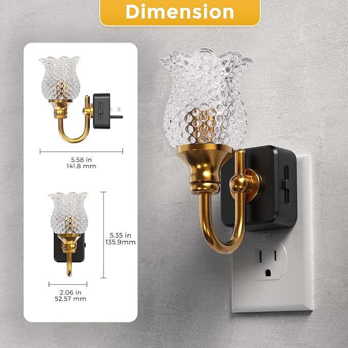 L LOHAS LED Night Lights Plug into Wall, 2 Pack 3000K Soft White LED Floral - Image 5