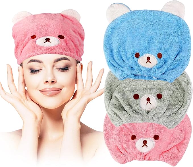 Lamoutor 3Pcs Hair Drying Towel by Lamoutor