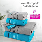CASA COPENHAGEN X Line 6Pcs 100% Egyptian Cotton Large Designer Towels Gift - Image 2