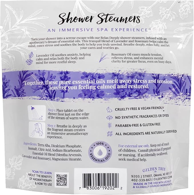 Gilden Tree Shower Steamers Aromatherapy Lavender & Rosemary Essential Oils - Image 7