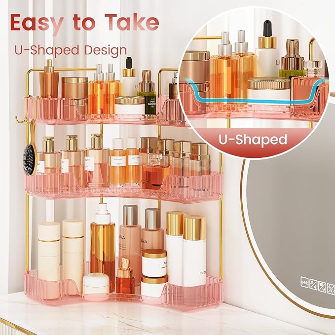 Corner Bathroom Counter Organizer 3-Tier Bathroom Organizer Countertop - Image 4