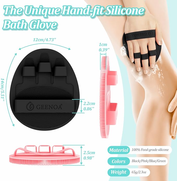 New Silicone Body Scrubber 4PCS, 360° Anti-Slip & Enlarged Exfoliating Bath - Image 2