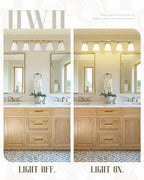 Bathroom Light Fixture, HWH 5-Light Bathroom Vanity Light Brushed Gold Vanity - Image 5