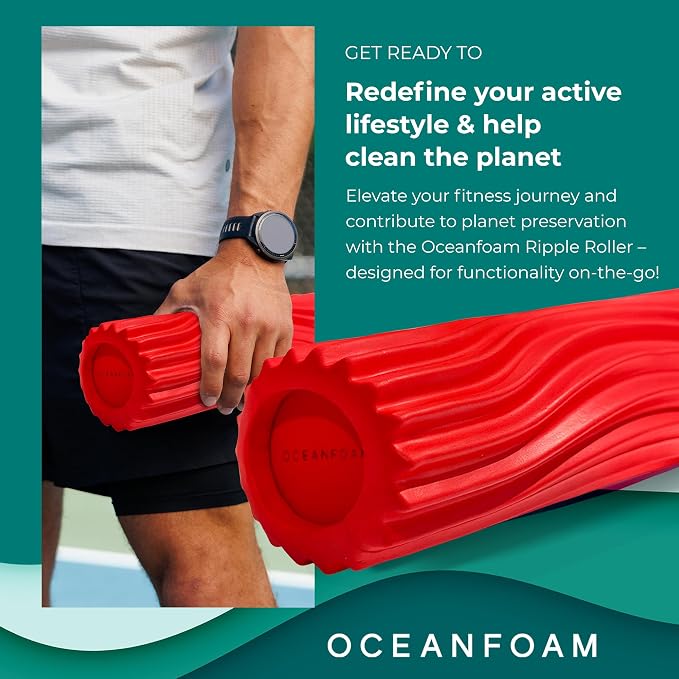 Oceanfoam Ripple Travel Foam Roller Firm Mini Foam Roller - Image 4