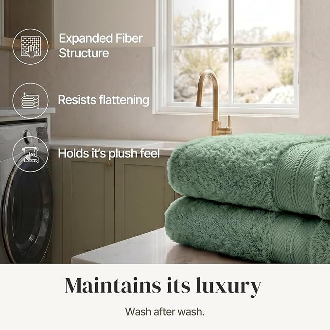 Modern Threads - Spun Loft 6-Piece 100% Combed Cotton Towel Set - Bath Towels - Image 6
