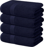 Avalon Towels Navy Blue Bath Towels Set of 4 pcs, 100% Cotton Towel Absorbent by AvalonTowels