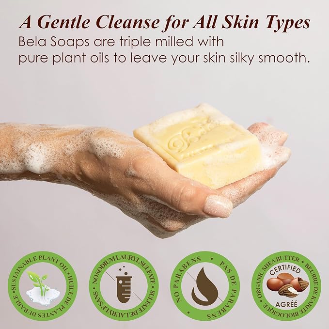 BELA Almond Soap 3.3 oz Pack of 6, French Triple Milled - Image 3