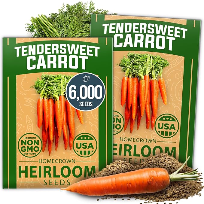 HOME GROWN Tendersweet Carrots Seeds 6000+ Heirloom Non-GMO Seeds by HOMEGROWN