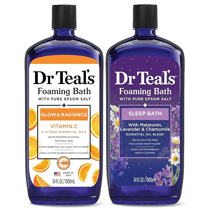 Dr Teal's Foaming Bath with Pure Epsom Salt, Vitamin C & Sleep Blend, 34 fl oz by DrTeals
