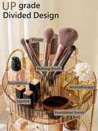 Asayuee 360 Rotating Makeup Organizer, 2 Tier Large Capacity Make Up Organizers - Image 2
