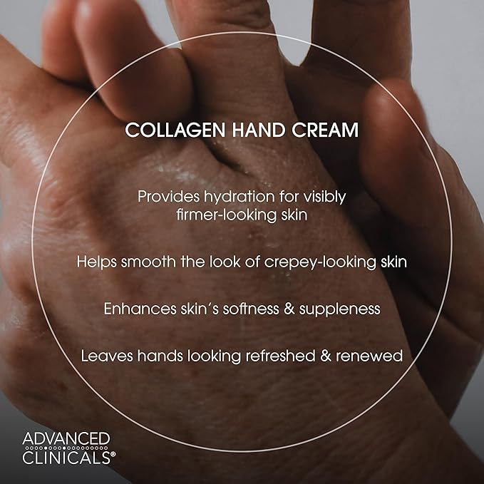 Advanced Clinicals Collagen Hand & Body Cream Skin Care Moisturizer Lotion - Image 3