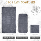 Peryiter Oversized Bath Towels Set of 6 - Image 2