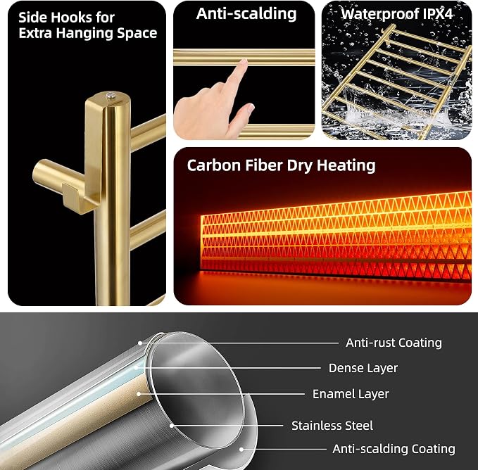 P&Dlusir Towel Warmer, Heated Towel Rack - Image 5