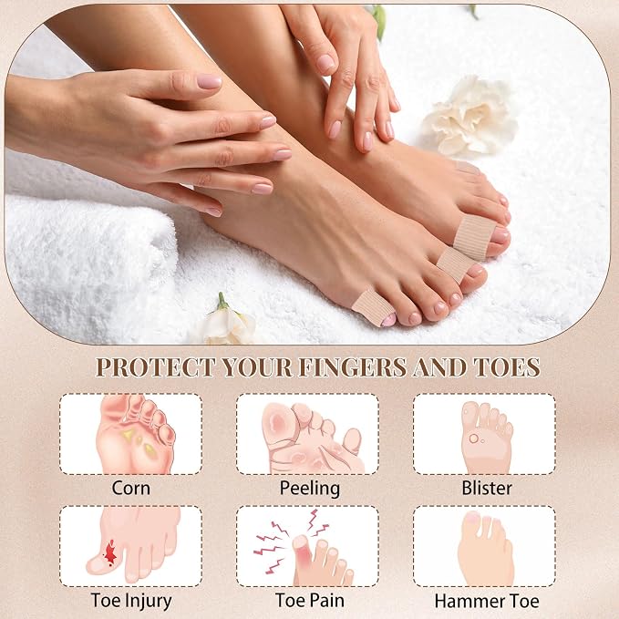 Blulu 24 Pieces Toe Tubes 0.98 Inches Cushion Tube Corn Pads - Image 4