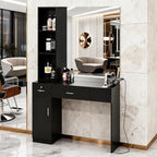 OmySalon Salon Station with Mirror, Locking Barber Station - Image 2
