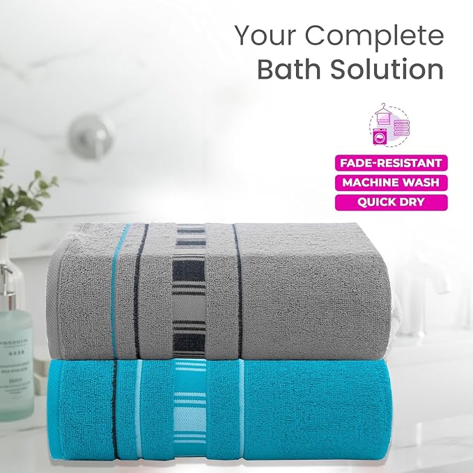 CASA COPENHAGEN X Line 2Pcs 100% Egyptian Cotton Large Designer Bathsheet - Image 2