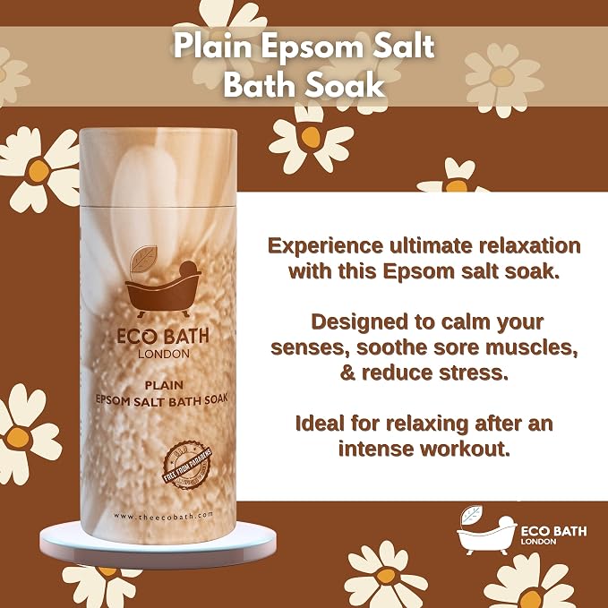Eco Bath London Plain Epsom Salt Bath Soak – Tube 2.2 LB | Made in UK | Made - Image 2