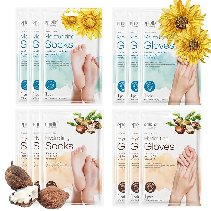 Epielle Hydrating & Moisturizing Hand & Foot Masks, Relieve and Soften Dry by Epielle