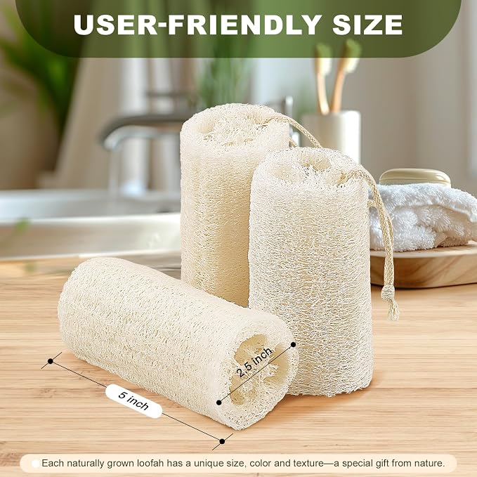 Natural Loofah Body Scrubber Sponge, Spa & Shower Use - Image 4