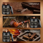 Mens Scented Candle Gift Set, 6 Pack Candles - Image 4