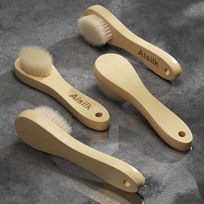 Wooden Facial Cleansing Brush Natural Bristles Wood Handle Wash Clean Exfoliate - Image 8