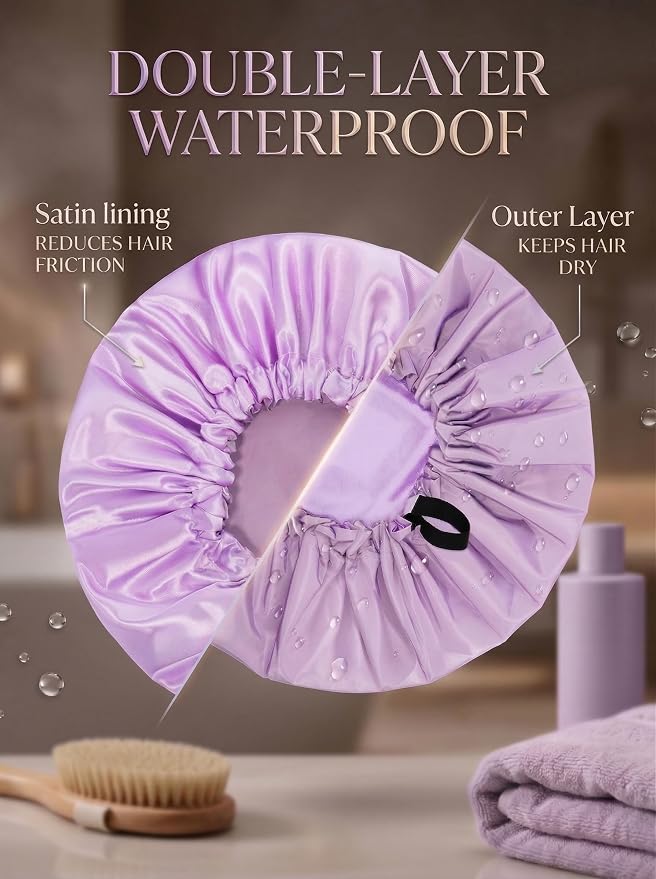 Aquior Shower Cap, Extra Adjustable Shower Caps - Image 7