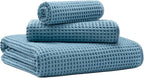 MICROFI Microfiber Waffle Bath Towels, 3 Pieces, Fast Drying, Lint Free by Unknown