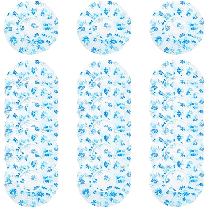 18 Pack Shower Caps for Women, Waterproof Reusable & Disposable Adjustable Bath by Unknown