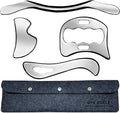 4 in 1 Stainless Steel Muscle Scraper Tools Set, Gua Sha Massage Scraper by GYXCOELEIASTMTOOL