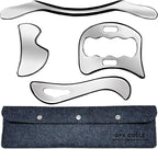 4 in 1 Stainless Steel Muscle Scraper Tools Set, Gua Sha Massage Scraper by GYXCOELEIASTMTOOL
