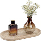 YKAJO Oval Real Marble Tray for Bathroom Kitchen Counter Stone Decorative by YKAJO