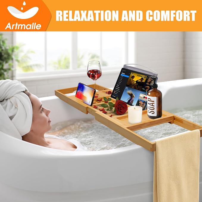 Artmalle Luxury Bathtub Caddy Tray - Image 2