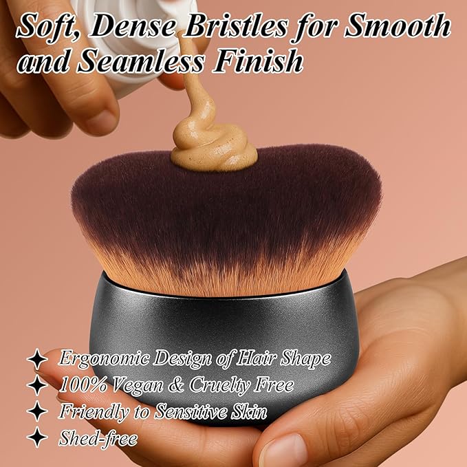 75MM Extra Large Self Tanner Kabuki Makeup Brush – Ultra Soft Dense Vegan - Image 4